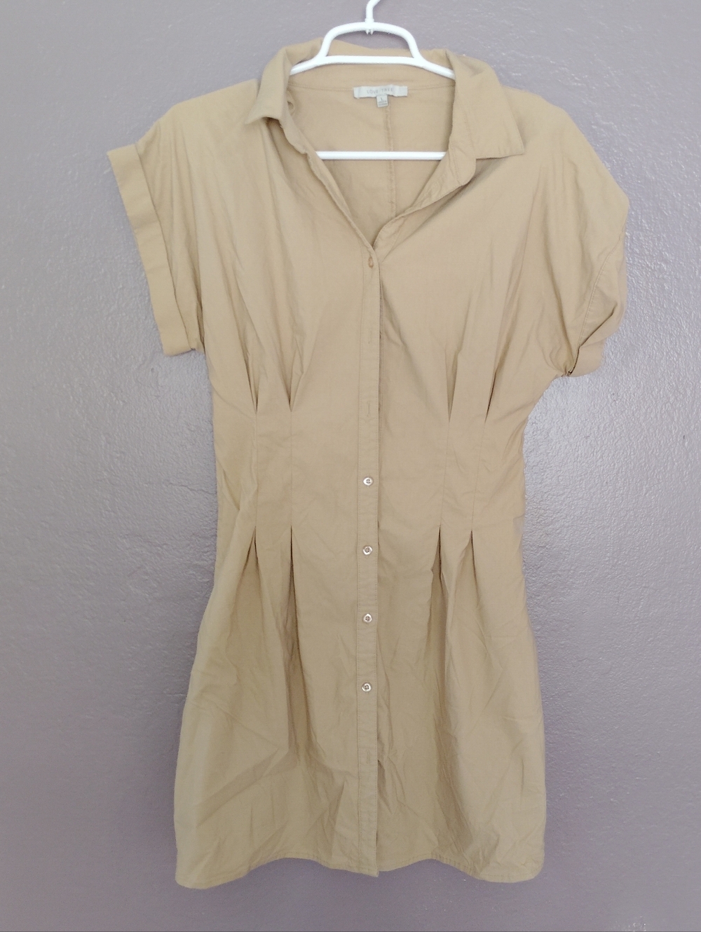 Love Tree Tailored Waist Button Up Dress Size M-L